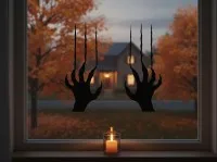 Monster Claw Scratches Wall Decor Set – 2 Creepy Hands – Birch Plywood