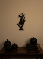 Bat on Tree Wall Art – Sleeping Bat Hanging on a Bare Spooky Tree – Birch Plywood
