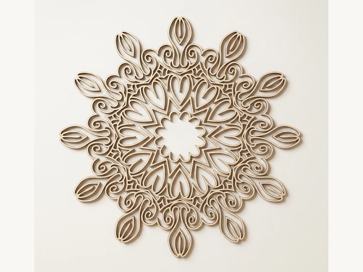 Snowflake Line Art Wall Mandala