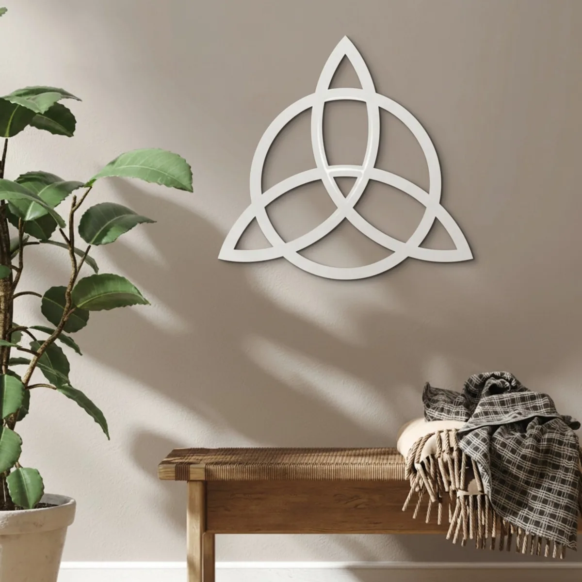 Plywood Wall Decor – Triquetra with Circle