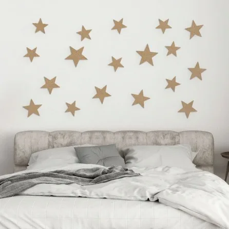 3D Star Decor Set for a Child's Room | Bedroom - Birch Plywood