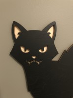 Halloween zwarte kat wanddecoratie – Silhouet met gebogen rug – Berk multiplex