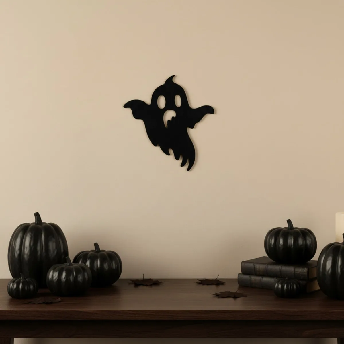 Swooping Ghost Wall Art – Flying Ghost with Wavy Mouth – Birch Plywood