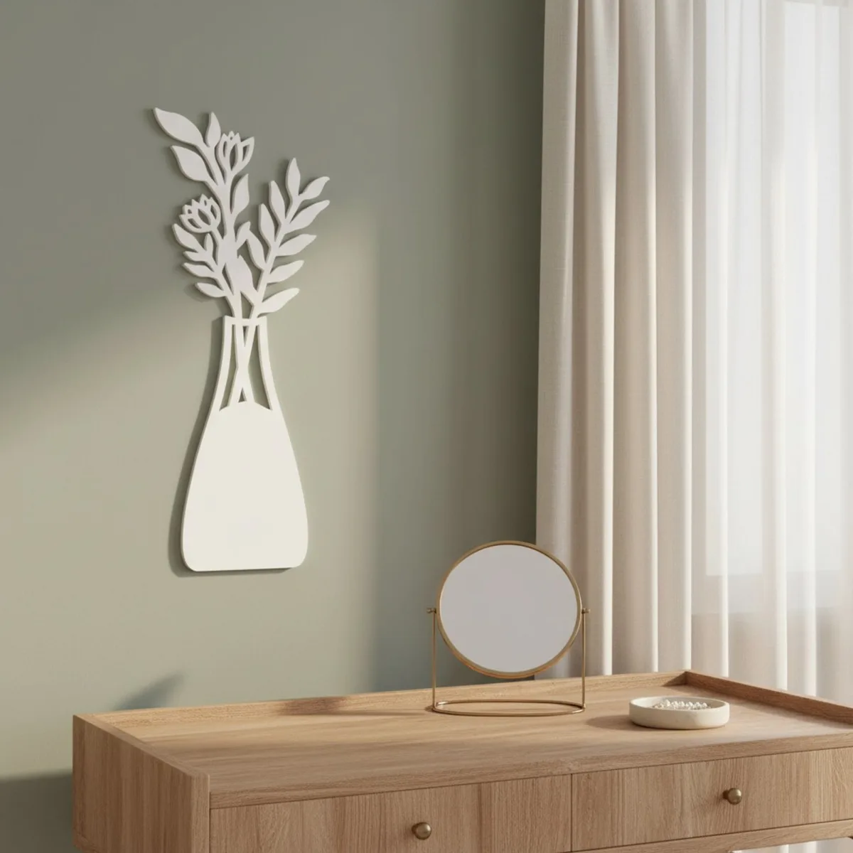Multiplex houten decoratie: Boeket in een vaas