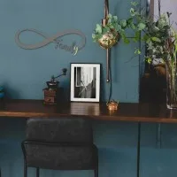 Plywood wall decor “Family” with infinity symbol
