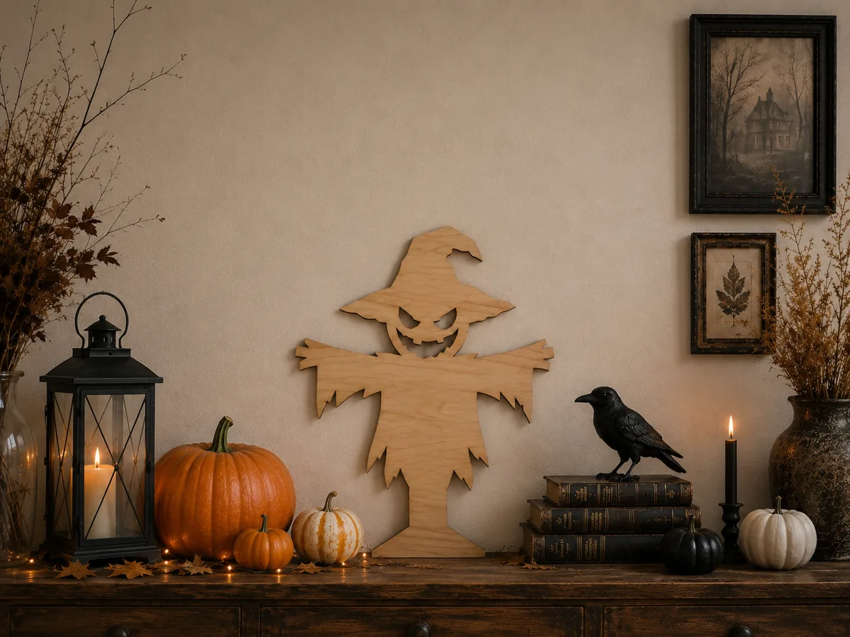 Halloween-Tischdekoration: Vogelscheuche