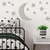 Sperrholz Wanddekoration – Mond und Sterne Set