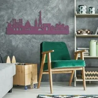 Paris Skyline Birch Plywood Wall Decor – Eiffel Tower Silhouette