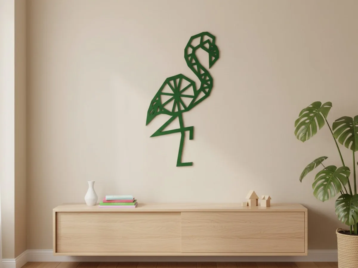 Multiplex decoratie – Origami flamingo