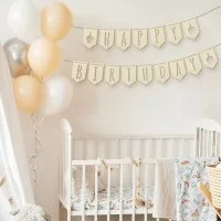 Décoration en bois - Guirlande Happy Birthday - Contreplaqué de bouleau