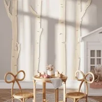 Birch Tree Forest Wall Decor – 4 Birch Trunks, Birch Plywood