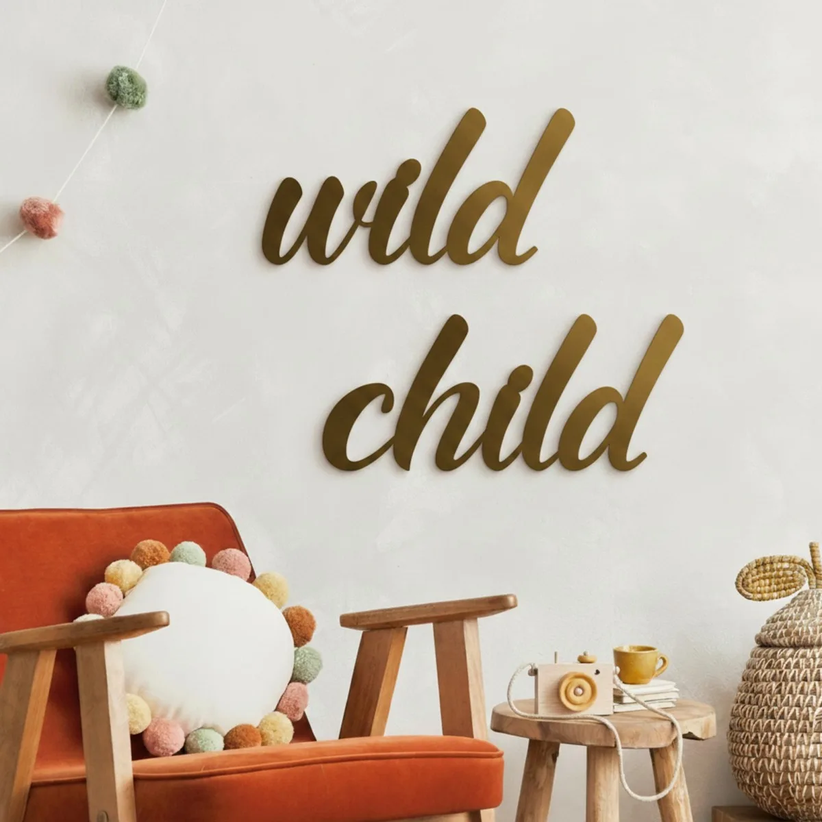 Birch Plywood Wooden Wall Decor – Wild Child 35x30 cm