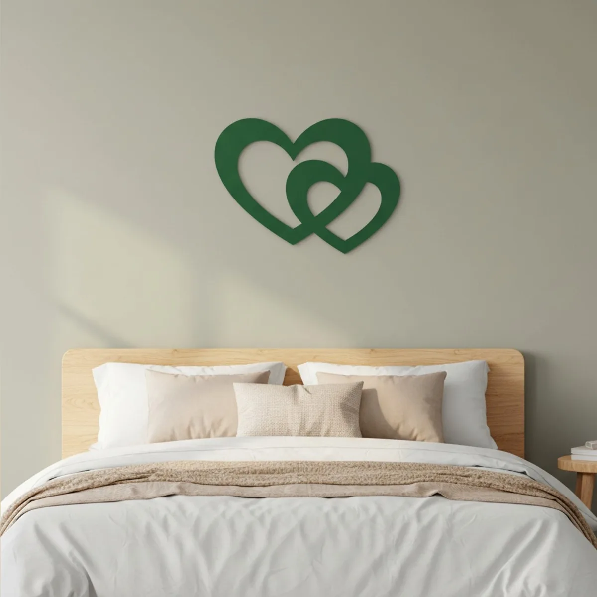 Houten decoratie - Twee harten
