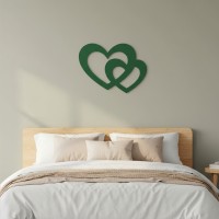 Houten decoratie - Twee harten