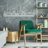 Paris Skyline Birch Plywood Wall Decor – Eiffel Tower Silhouette