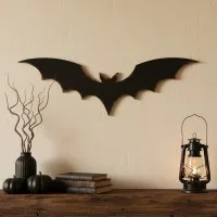 Flying Bat Wall Decor – Wide Wingspan Silhouette – Birch Plywood