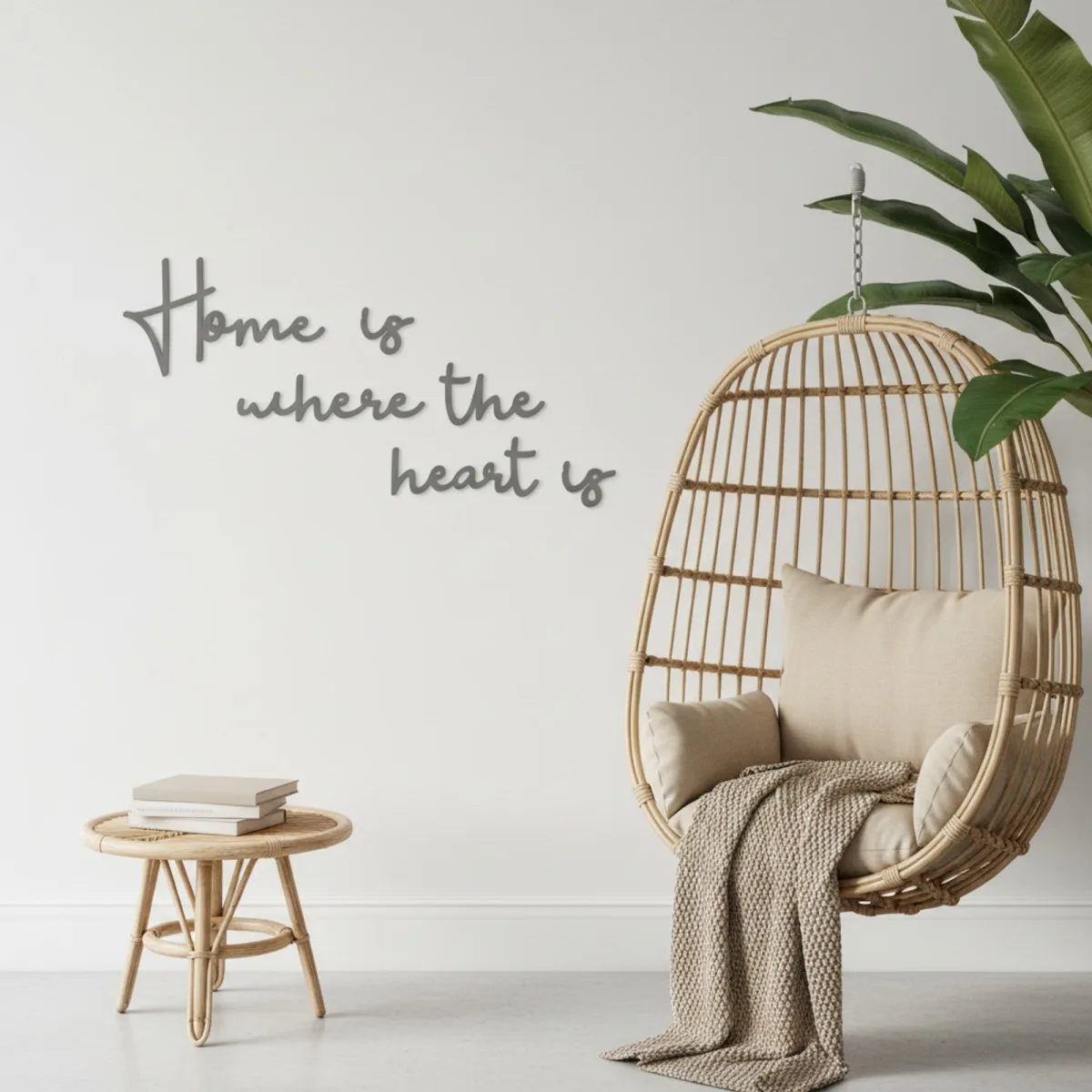 Houten wandletters - Berken multiplex - Home is where the heart is (6 delen)