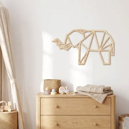 Plywood decoration - Origami elephant