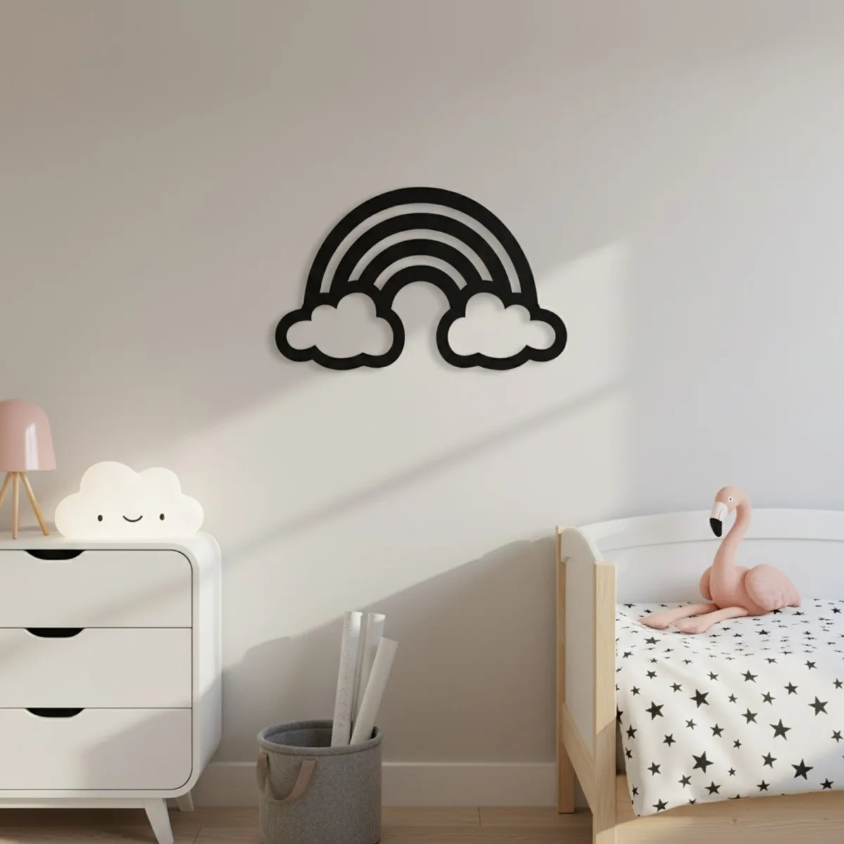 Rainbow with Clouds – Birch Plywood Wall Decor
