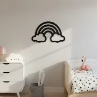Rainbow with Clouds – Birch Plywood Wall Decor