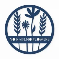 Déco murale en contreplaqué – No Rain No Flowers, ronde