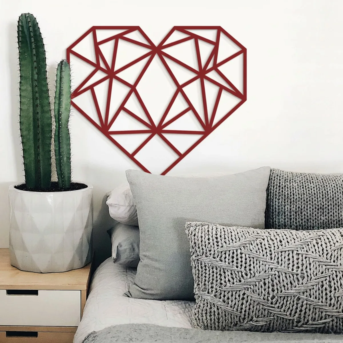 Origami Heart Wall Decor – Birch Plywood – 3 Sizes
