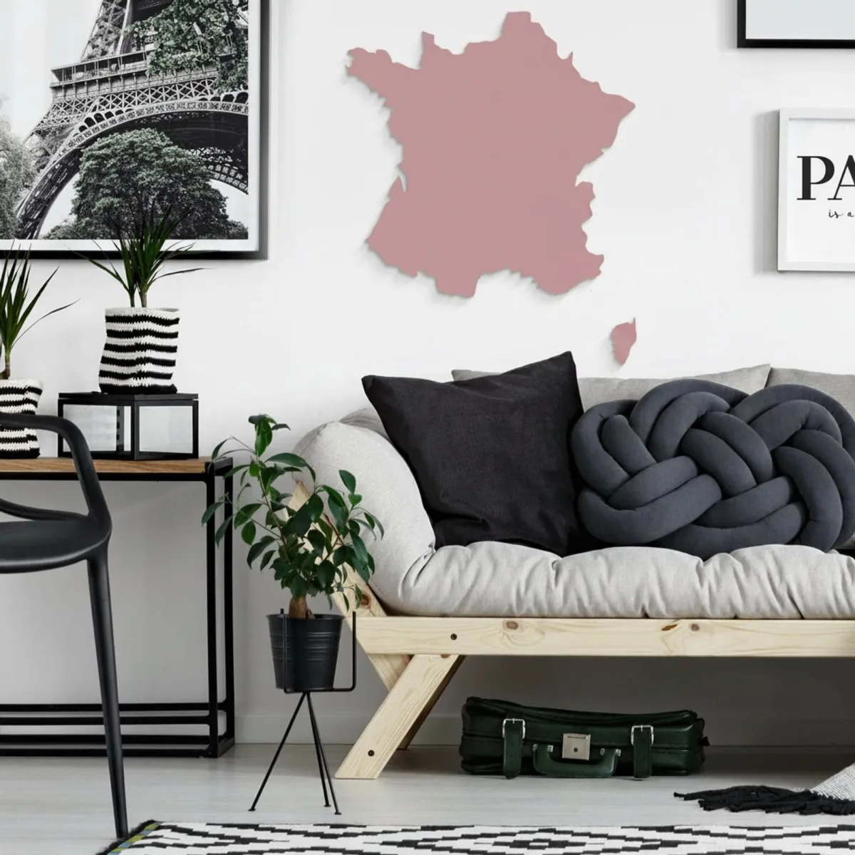 France Map Wooden Wall Decor – Birch Plywood (2 pieces)