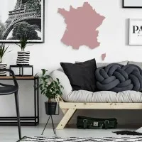 France Map Wooden Wall Decor – Birch Plywood (2 pieces)