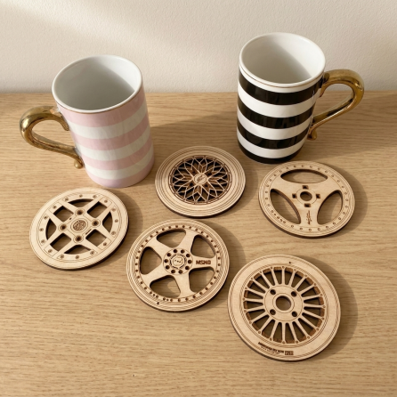 Car Rim Mug Coasters