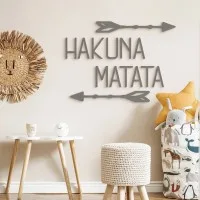 Hakuna Matata Wooden Wall Decor with Arrows - Birch Plywood