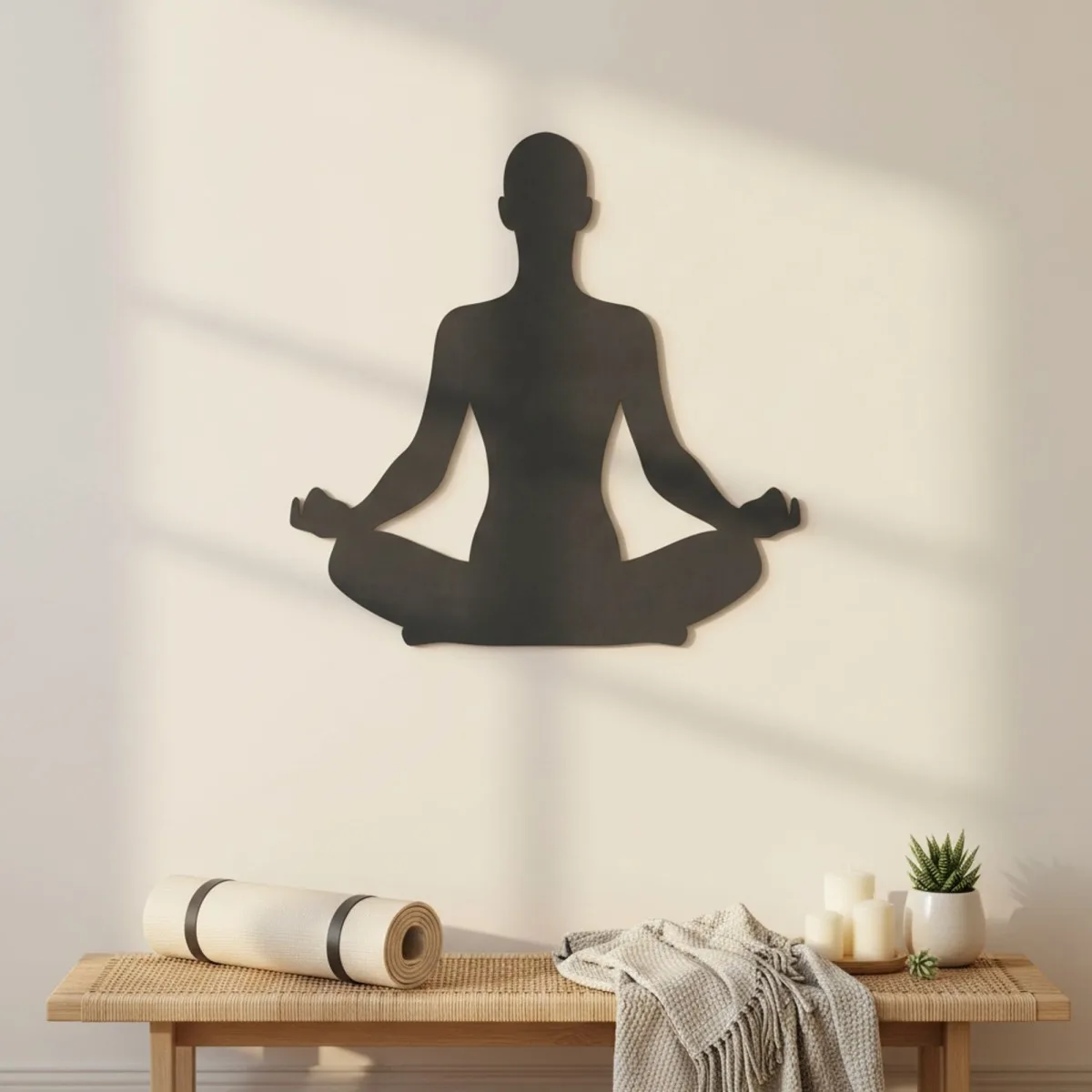 Seated Yoga Pose 01 Birch Plywood Wall Decor