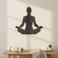 Seated Yoga Pose 01 Birch Plywood Wall Decor