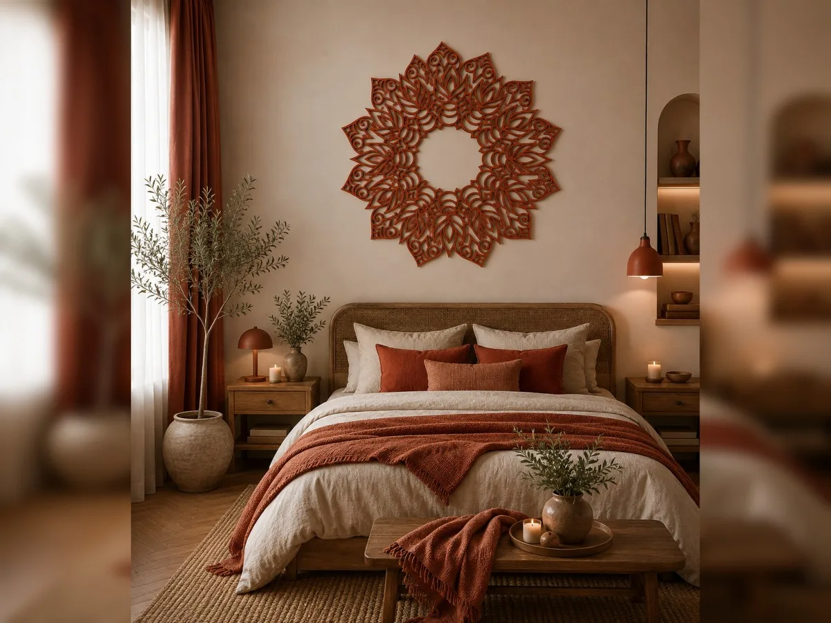 Lotus Plywood Wall Mandala