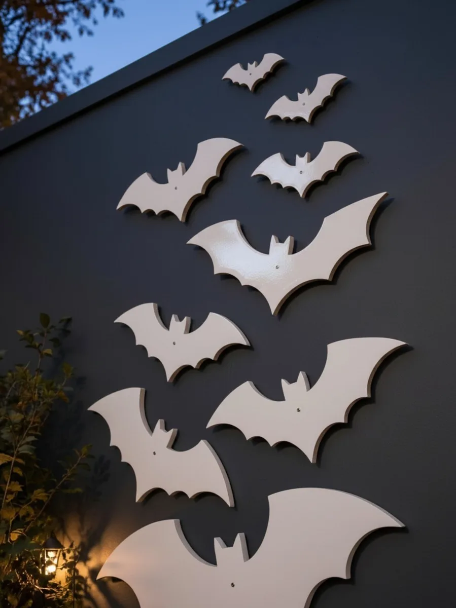 Halloween Bats Wall Decor Set – 10 Plywood Bats 15–60 cm