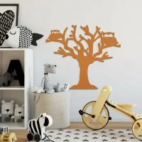 Déco murale en contreplaqué – Arbre aux deux chouettes