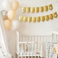 Décoration en bois - Guirlande Happy Birthday - Contreplaqué de bouleau