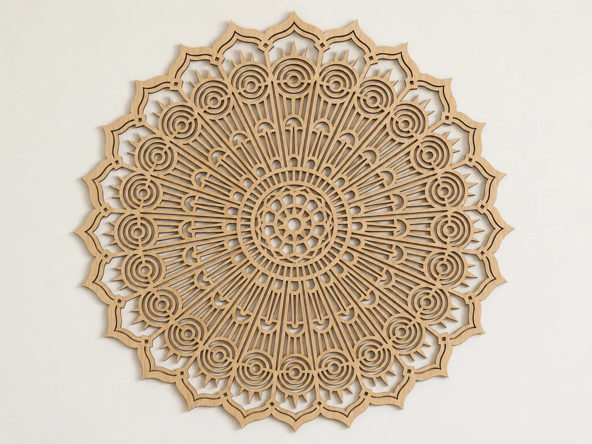 Wooden Mandala Rosette Wall Panel