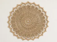 Wooden Mandala Rosette Wall Panel