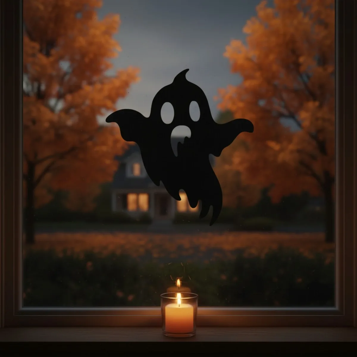 Swooping Ghost Wall Art – Flying Ghost with Wavy Mouth – Birch Plywood