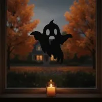 Swooping Ghost Wall Art – Flying Ghost with Wavy Mouth – Birch Plywood