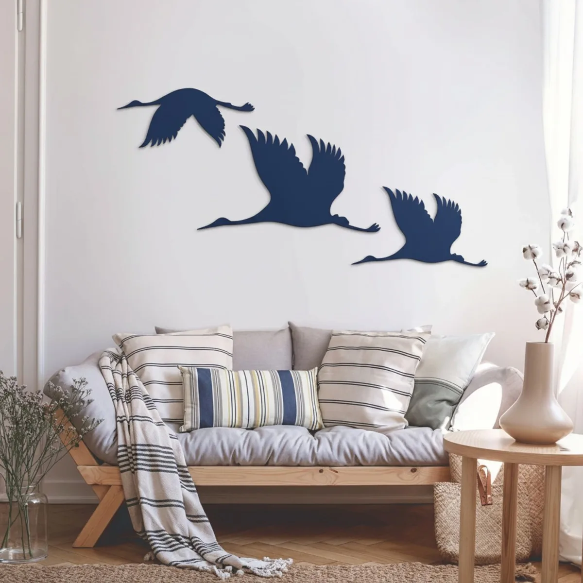 Flight of Cranes Wall Decor Set of 3 – Birch Plywood