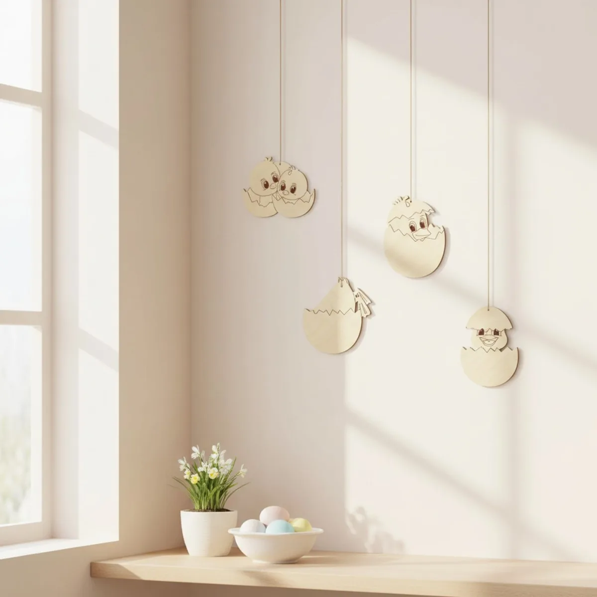 Easter Chicks in Birch Plywood (4 Pieces)