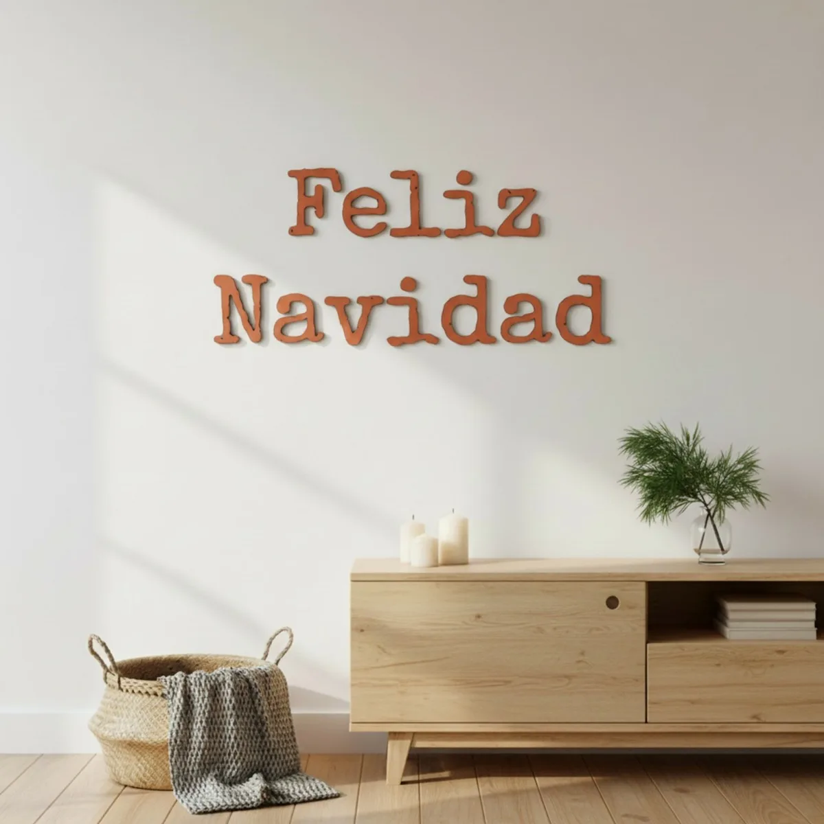 Feliz Navidad – Typemachine letters van berkenmultiplex (2 stukken)