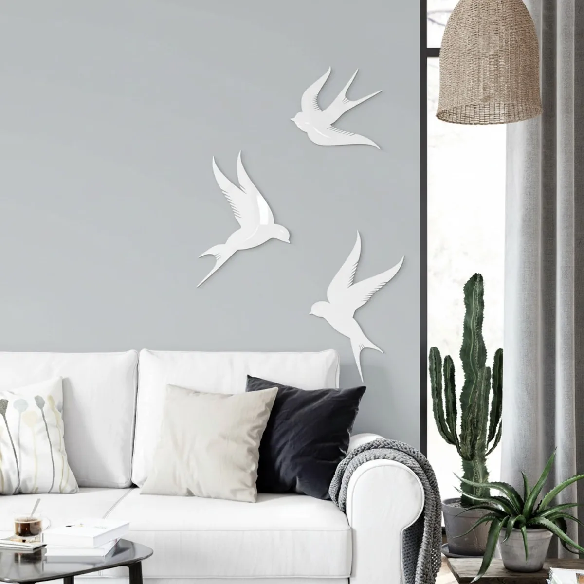 Déco murale en bois – Trio d'oiseaux – Contreplaqué de bouleau (3 pièces)