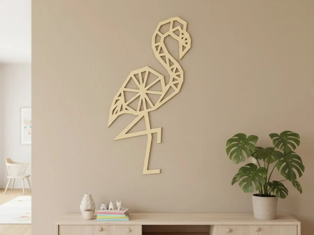 Multiplex decoratie – Origami flamingo