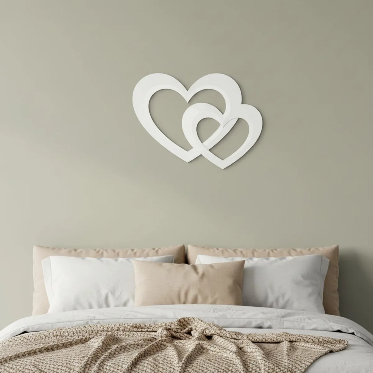 Houten decoratie - Twee harten