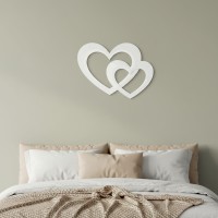 Houten decoratie - Twee harten