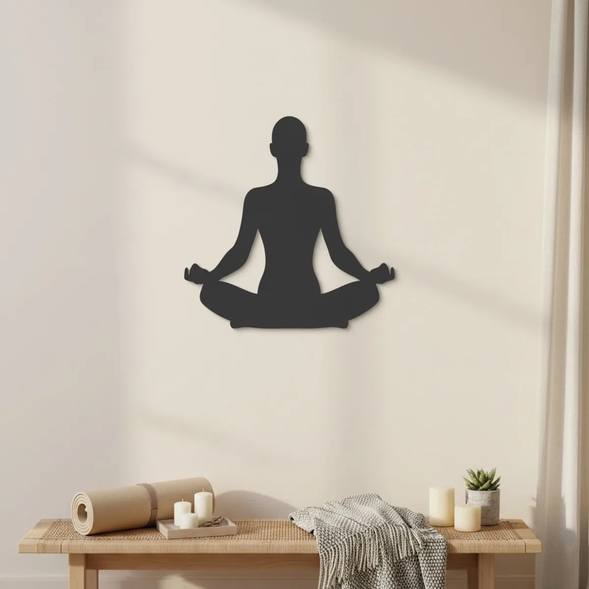 Seated Yoga Pose 01 Birch Plywood Wall Decor