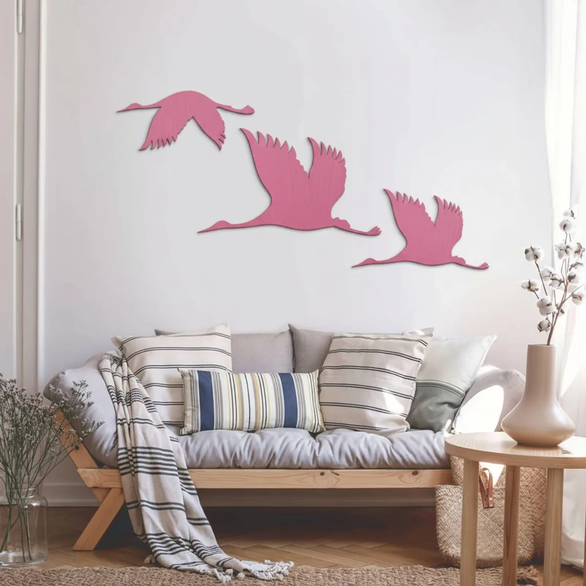 Flight of Cranes Wall Decor Set of 3 – Birch Plywood