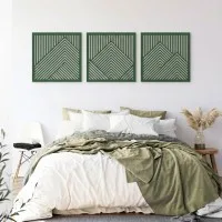 Mountain Wall Art Set, 3 Panels – Laser-Cut Birch Plywood, 64x20 cm
